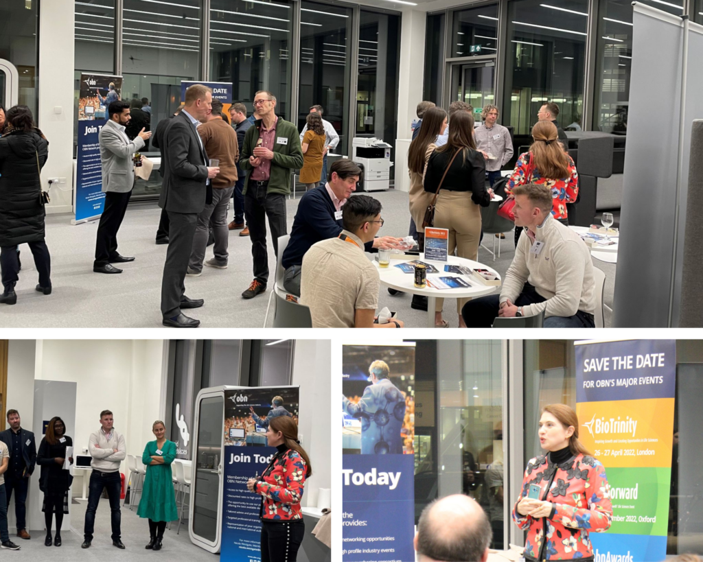 Fine Treatment Co-Founder Ariana Adjani shared details of their patented medical technology at the 2022 Science Social event organised by the OBN UK at BioEscalator in Oxford. OBN UK is a non-profit network that brings together UK science companies and corporate investors.